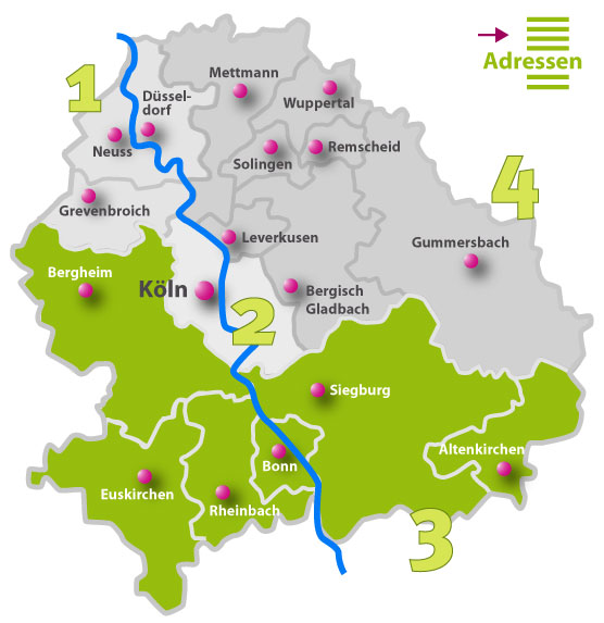 Karte der Behindertenseelsorge vor Ort | Region 3