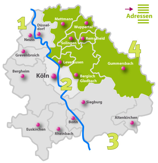 Karte der Behindertenseelsorge vor Ort | Region 4